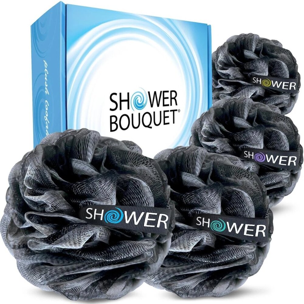Shower Bouquet 4-PACK Loofahs Men Women Bath Sponge Exfoliating Body Scrubber XL